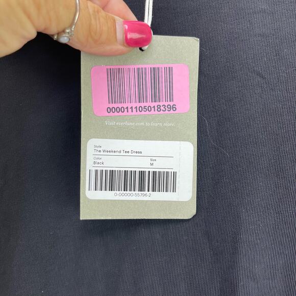 Everlane The Weekend Tee Dress Small Black Short Sleeve Cotton NWT - Picture 8 of 8